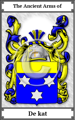 De kat Family Crest Download (JPG)  Book Plated - 150 DPI